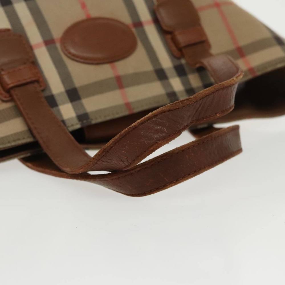 Burberrys Nova Check Hand Bag Canvas Beige Auth bs19923 - Picture 7 of 16